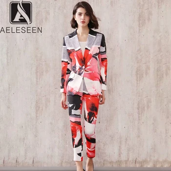 AELESEEN 2020 New Item Office Lady Runway Print Twinset Women Single Button Top + Zipper Ankle-Length Pants Contrast Color Suit
AELESEEN 2020 New Item Office Lady Runway Print Twinset Women Single Button Top + Zipper Ankle-Length Pants Contrast Color Suit