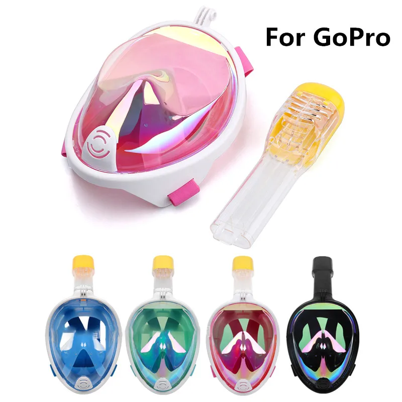 Adult Novice Scuba Diving Mask Full Face Anti Fog Underwater Wide View Snorkel Mask Set Swimming Mask for GoPro Camera
Adult Novice Scuba Diving Mask Full Face Anti Fog Underwater Wide View Snorkel Mask Set Swimming Mask for GoPro Camera