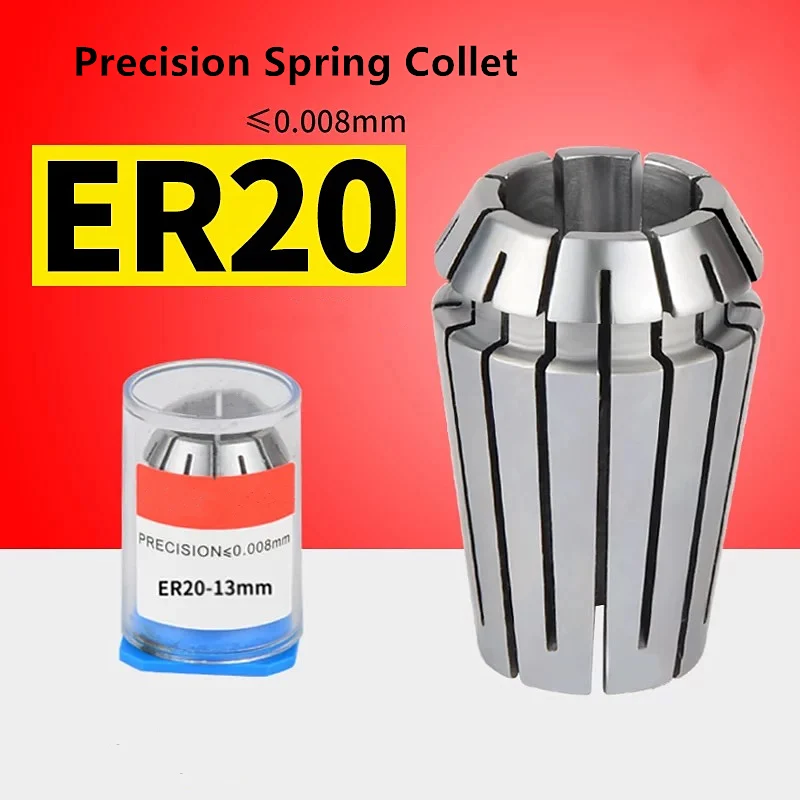 

1 Pcs 13 Types ER20 High Precision 0.008mm 65Mn Spring Collet CNC Milling Lathe Tool Spring Collet Chuck for Boring Milling