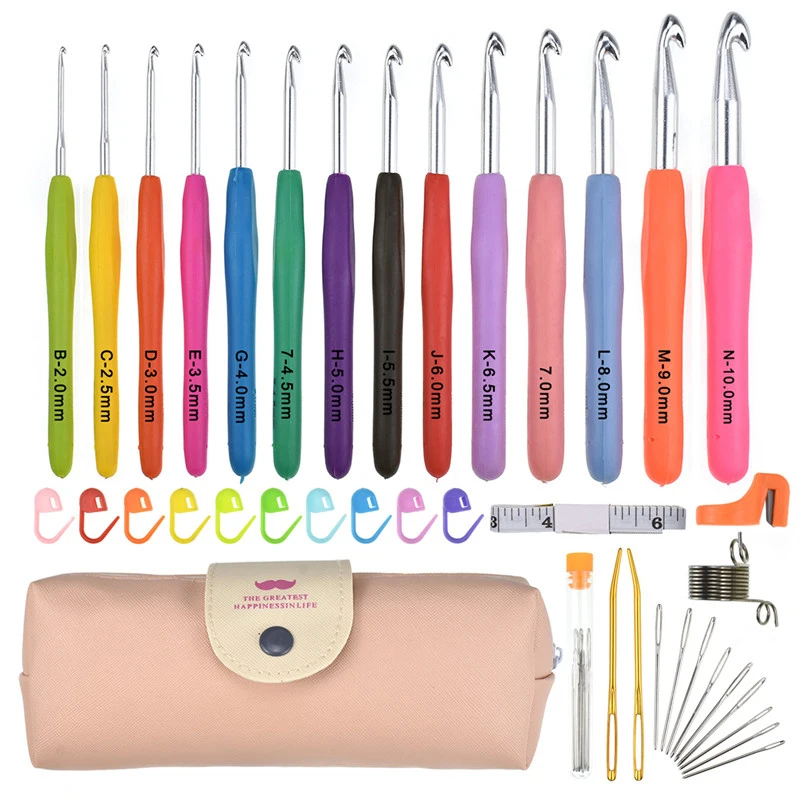 14Pcs Ergonomic Soft Handles Crochet Hooks Set Big Size 8.0 9.0 10.0mm Knitting Needles Hook Kit with Case for Arthritic Hand
14Pcs Ergonomic Soft Handles Crochet Hooks Set Big Size 8.0 9.0 10.0mm Knitting Needles Hook Kit with Case for Arthritic Hand