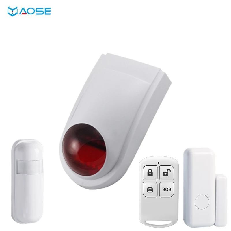 Wireless 433MHz Outdoor Strobe Siren for Home Security Alarm System Work as an Alarm Host with Remote Control & Door Sensors
Wireless 433MHz Outdoor Strobe Siren for Home Security Alarm System Work as an Alarm Host with Remote Control & Door Sensors