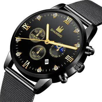 2019 New Chic Men's Luxury Watch Fashion Diamond Dial Stainless Steel Mesh Strap Casual Calendar Quartz Watches Relojes Hombre
2019 New Chic Men's Luxury Watch Fashion Diamond Dial Stainless Steel Mesh Strap Casual Calendar Quartz Watches Relojes Hombre