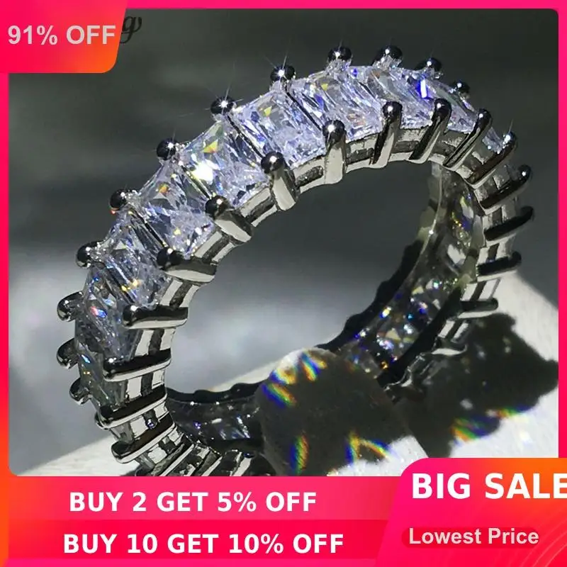 choucong Eternity Ring Princess cut 5A Zircon sona Cz 925 Sterling Silver Engagement Wedding Band Rings for women men Jewelry
choucong Eternity Ring Princess cut 5A Zircon sona Cz 925 Sterling Silver Engagement Wedding Band Rings for women men Jewelry