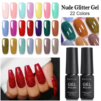 LILYCUTE 7ml Nude Glitter UV Gel Sequins Jelly Semi Permanent Soak Off Nail Gel Polish Varnish Nail Art Design Top Base Coat
LILYCUTE 7ml Nude Glitter UV Gel Sequins Jelly Semi Permanent Soak Off Nail Gel Polish Varnish Nail Art Design Top Base Coat