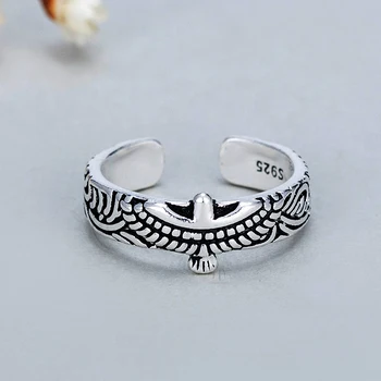 

Wholesale Real 925 Sterling Silver Eagle Rings For Women Statement Jewelry Finger Ring anillos mujer bijoux