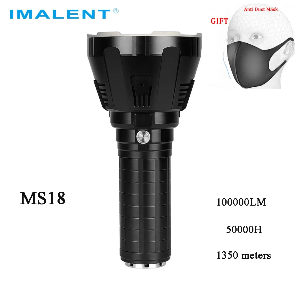 IMALENT MS18 Powerful LED Flashlight Rechargeable 100000 Lumens 1350M High Brightness LED Torch Flashlight Waterproof
IMALENT MS18 Powerful LED Flashlight Rechargeable 100000 Lumens 1350M High Brightness LED Torch Flashlight Waterproof
