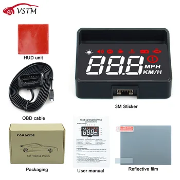 For Safety HUD Display Intelligent Alarm System Universal A100S Windshield Projector Driving Safety OBD2 Overspeed Warning
For Safety HUD Display Intelligent Alarm System Universal A100S Windshield Projector Driving Safety OBD2 Overspeed Warning