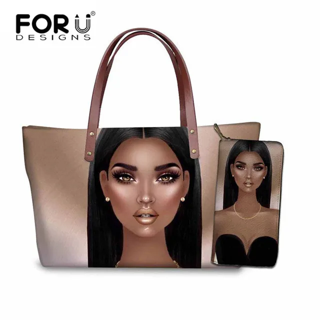 FORUDESIGNS African Hairstyle Prints Afro Girls Tote Bag For Women Bag Set Ladies Handbag Girls Canvas Bag 2019 Famous Brand
FORUDESIGNS African Hairstyle Prints Afro Girls Tote Bag For Women Bag Set Ladies Handbag Girls Canvas Bag 2019 Famous Brand