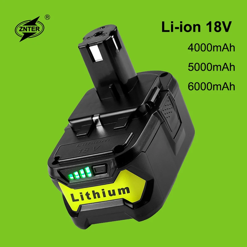 ZNTER Battery For Ryobi 18V 6000mAh P108 RB18L40 Lithium Ion Rechargeable Battery Pack Power Tools Battery Ryobi ONE+
ZNTER Battery For Ryobi 18V 6000mAh P108 RB18L40 Lithium Ion Rechargeable Battery Pack Power Tools Battery Ryobi ONE+