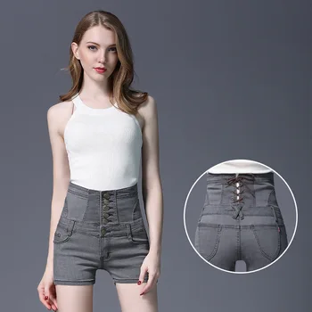Summer Women Slim High Waist Denim Shorts Women Fashions Cross Bandage Button Sexy Shorts Female Skinny Lace-Up Stretch
Summer Women Slim High Waist Denim Shorts Women Fashions Cross Bandage Button Sexy Shorts Female Skinny Lace-Up Stretch