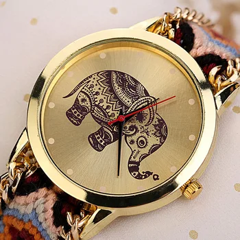 National Style Women Quartz Watches Luxury Female Elephant Pattern Weaved Rope Band Bracelet WristWatches Clock C290
National Style Women Quartz Watches Luxury Female Elephant Pattern Weaved Rope Band Bracelet WristWatches Clock C290