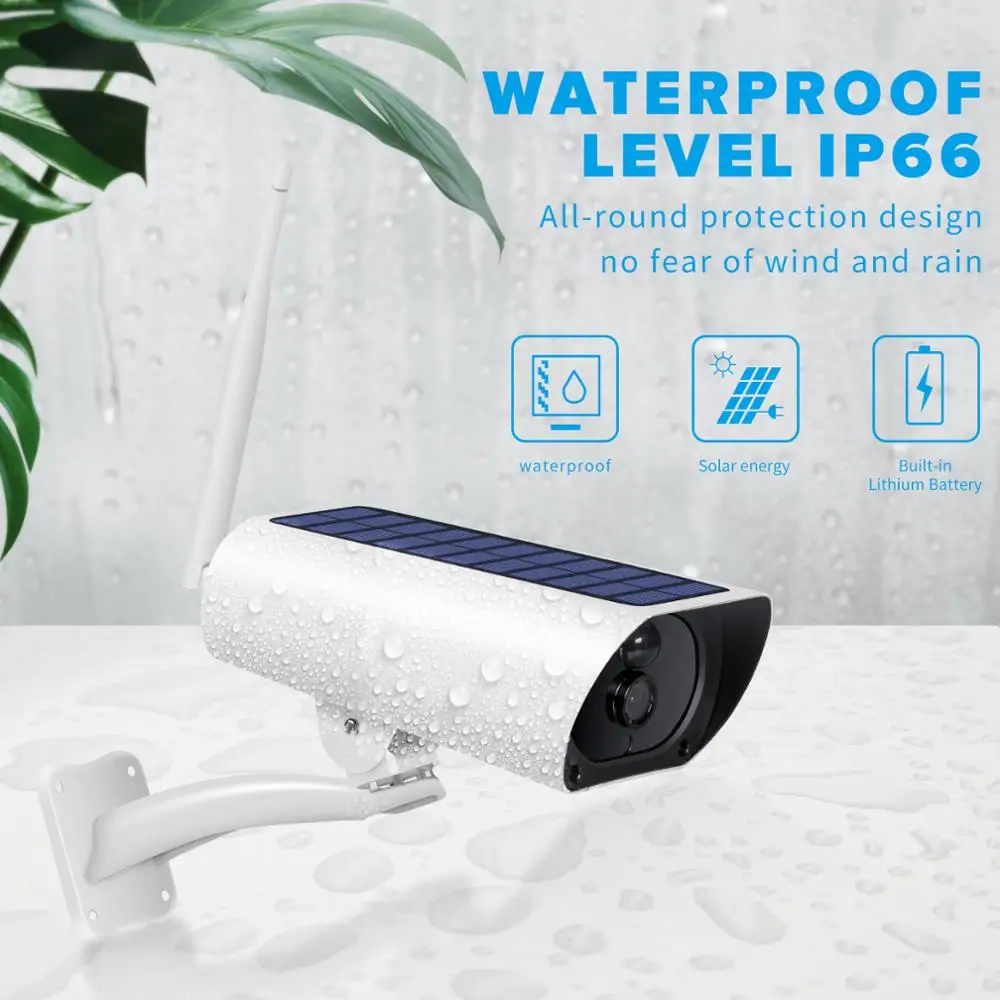 Solar WiFi IP Camera 1080P HD Outdoor Rechargeable Wireless Security Camera PIR Motion Detection Bullet CCTV Surveillance Camera
Solar WiFi IP Camera 1080P HD Outdoor Rechargeable Wireless Security Camera PIR Motion Detection Bullet CCTV Surveillance Camera