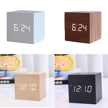 Wooden LED Alarm Clock Watch Table Voice Control Digital Wood Despertador Electronic Desktop USB/AAA Powered Clocks Table Decor
Wooden LED Alarm Clock Watch Table Voice Control Digital Wood Despertador Electronic Desktop USB/AAA Powered Clocks Table Decor
