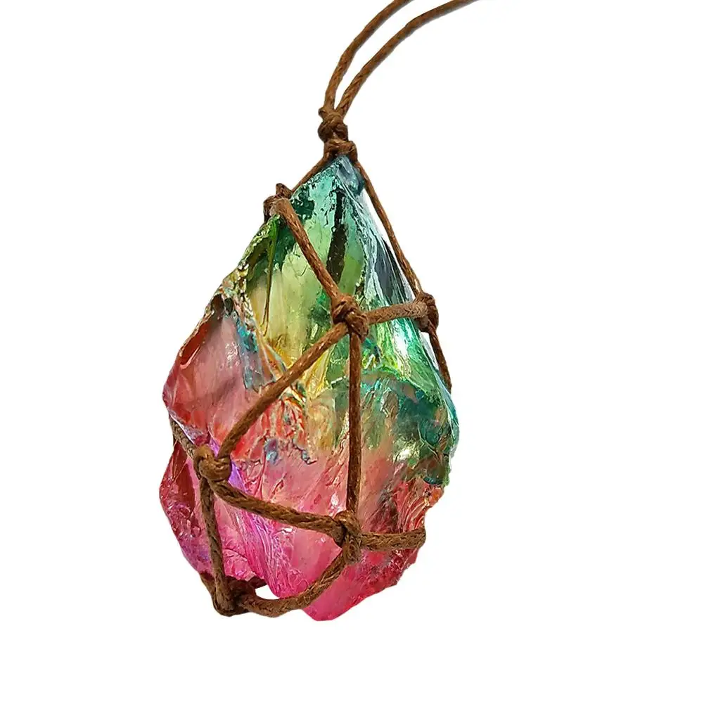 natural rough stone plating color pendant necklace pendant