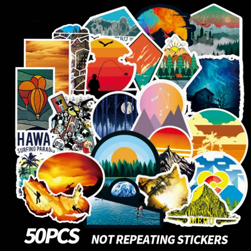 50Pcs Outdoor Landscape Stickers Camping Travel Time Sticker Wilderness Adventure Decal Sticker to DIY Suitcase Laptop Motor Car
50Pcs Outdoor Landscape Stickers Camping Travel Time Sticker Wilderness Adventure Decal Sticker to DIY Suitcase Laptop Motor Car