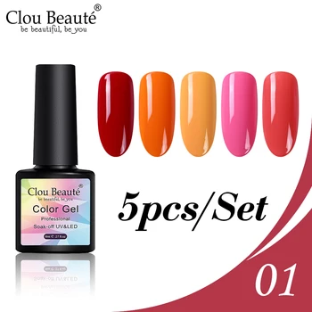

Clou Beaute 5pcs Primer Gel Varnish Soak Off UV LED Gel Nail Polish Semi Permanent Vernis UV Nail Art Gellak Hybrid Gel Lacquer