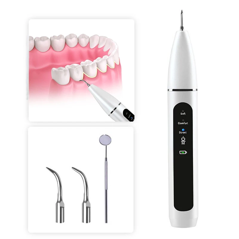 Electric Ultrasonic Dental Calculus Remover 3 Working Mode Replaceable Working Tips Dental Plaque Tartar Stains Removal Cleaner 
Electric Ultrasonic Dental Calculus Remover 3 Working Mode Replaceable Working Tips Dental Plaque Tartar Stains Removal Cleaner