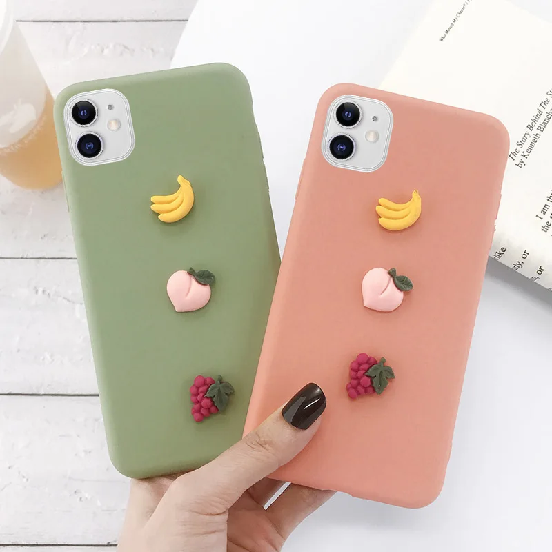 USLION 3D ярких цветов авокадо Письмо Мягкий чехол для телефона с изображением iPhone 11