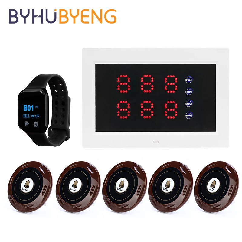 BYHUBYENG Watch Pager Screen System Beeper For Equipement Cafe Restaurant Bell Call Staff Desk Bipeur Appel Button Nurse Office
BYHUBYENG Watch Pager Screen System Beeper For Equipement Cafe Restaurant Bell Call Staff Desk Bipeur Appel Button Nurse Office