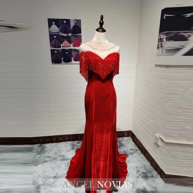 Long Winter Red Velvet Evening Dresses 2020 with Tassels Turkish Party Dress 2020 Kaftan Dubai bestidos de noche de fiesta
Long Winter Red Velvet Evening Dresses 2020 with Tassels Turkish Party Dress 2020 Kaftan Dubai bestidos de noche de fiesta