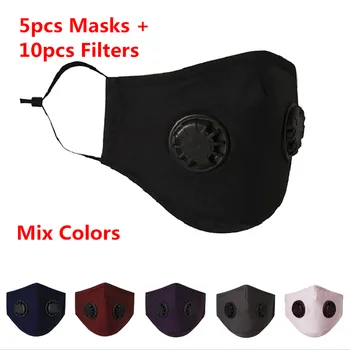 5pcs PM2.5 Mouth Mask Anti-dust Mask Reusable Mask with Breathing Valves Washable Mouth Face Masks 10pcs Activated Carbon Filter
5pcs PM2.5 Mouth Mask Anti-dust Mask Reusable Mask with Breathing Valves Washable Mouth Face Masks 10pcs Activated Carbon Filter