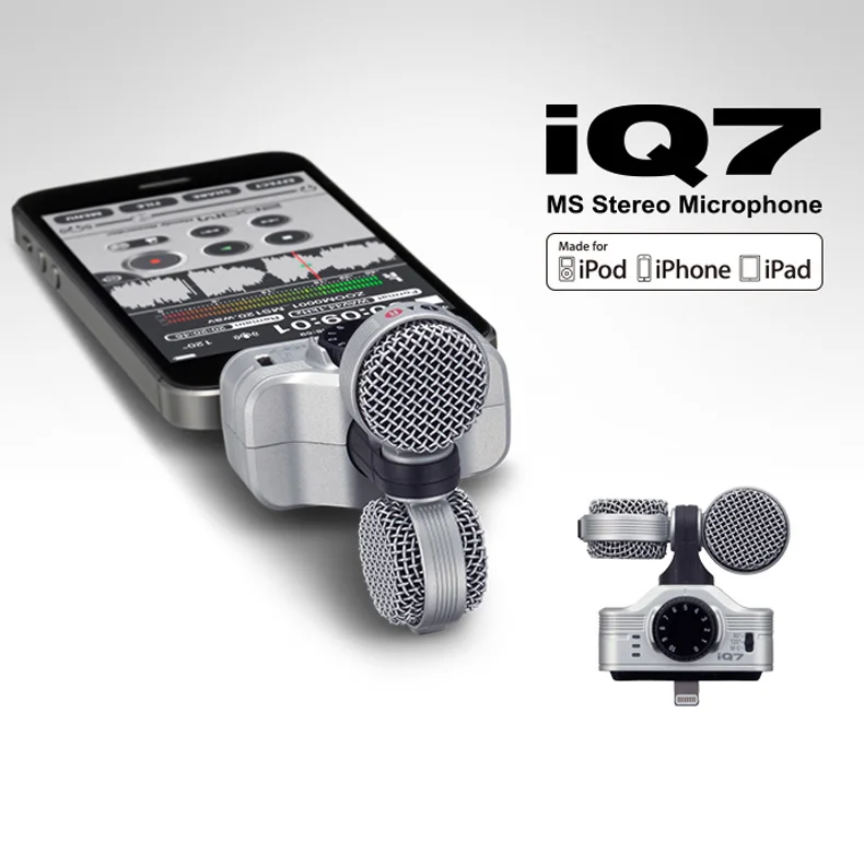 ZOOM IQ7 Стерео конденсаторный микрофон для записи iPhone iPad и iPod Touch | Электроника