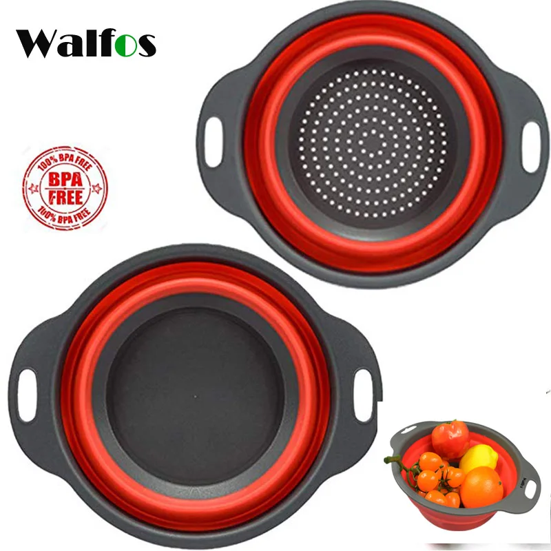 WALFOS Foldable Silicone Colander Fruit Vegetable Washing Basket Strainer Collapsible Drainer With Handle Kitchen Tools
WALFOS Foldable Silicone Colander Fruit Vegetable Washing Basket Strainer Collapsible Drainer With Handle Kitchen Tools