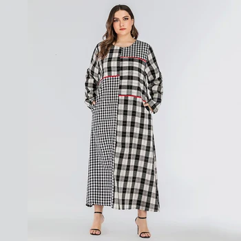 Plus Size Women Maxi Muslim Abaya Dress Plaid Full Sleeve Pocket Design Dubai Malaysia Islamic Lady Long Dress Outfits Gown
Plus Size Women Maxi Muslim Abaya Dress Plaid Full Sleeve Pocket Design Dubai Malaysia Islamic Lady Long Dress Outfits Gown