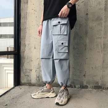 Summer Thin Casual Pants Men's Fashion Solid Color Multi-pocket Overalls Men Streetwear Loose Hip-hop Straight Trousers Mens
Summer Thin Casual Pants Men's Fashion Solid Color Multi-pocket Overalls Men Streetwear Loose Hip-hop Straight Trousers Mens