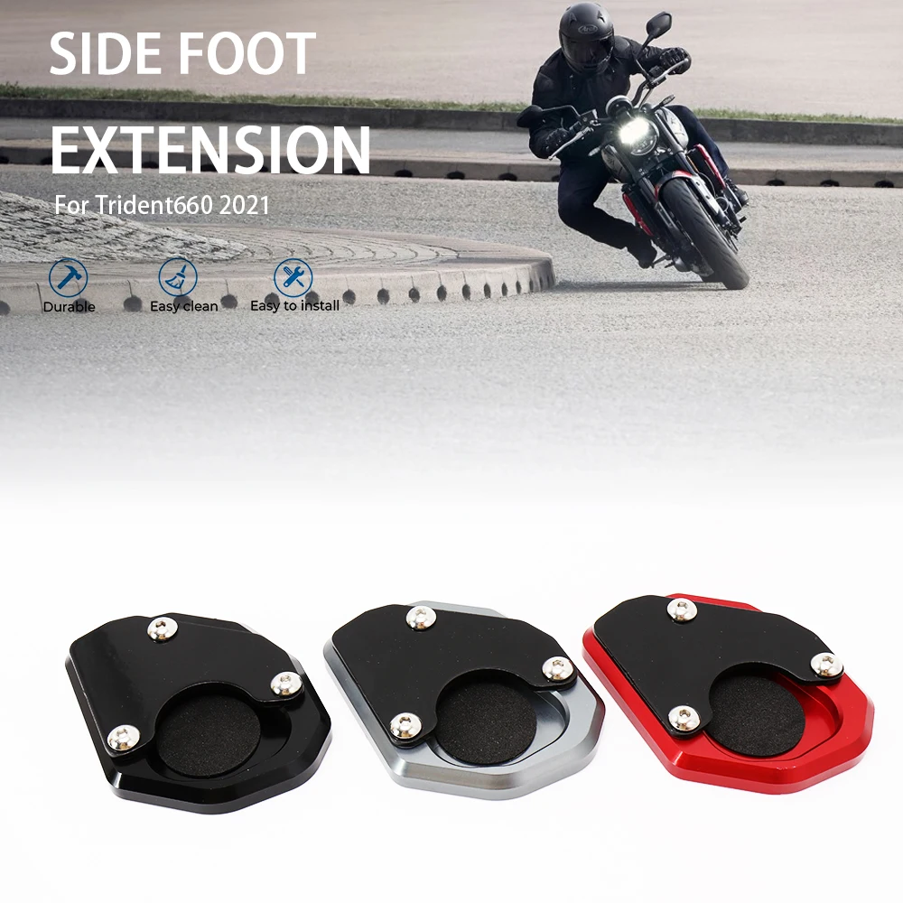 NEW Motorcycle Accessories Kickstand Enlargement Side Stand extension Plate Pad 2021 For Trident 660 FOR Trident660 
NEW Motorcycle Accessories Kickstand Enlargement Side Stand extension Plate Pad 2021 For Trident 660 FOR Trident660