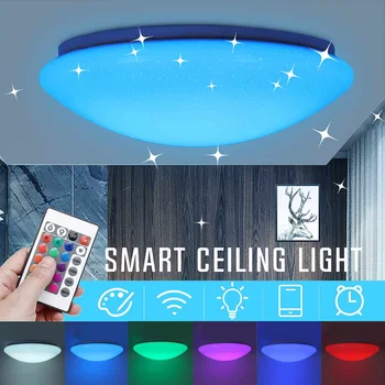 New Modern RGB 18W LED Ceiling Lights with Remote Control Light Ceiling Lamp RGB Dimmable Bedroom Ceiling Light 114LEDs
New Modern RGB 18W LED Ceiling Lights with Remote Control Light Ceiling Lamp RGB Dimmable Bedroom Ceiling Light 114LEDs
