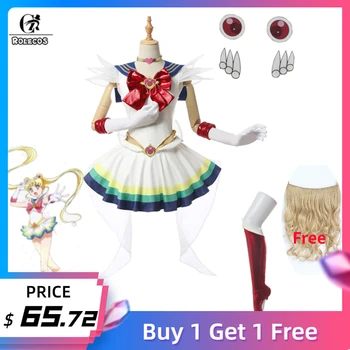 

ROLECOS Anime Sailor Moon Eternal Cosplay Costume Sailor Moon Dress Halloween Sexy Costumes Female Party Carnival