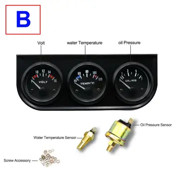 2'' 52mm 3in1 Triple 3 Gauge Kit Volt Meter Water Temperature Oil Pressure Gauge Water Oil Temperature Oil Pressure Fuel Gauge
2'' 52mm 3in1 Triple 3 Gauge Kit Volt Meter Water Temperature Oil Pressure Gauge Water Oil Temperature Oil Pressure Fuel Gauge