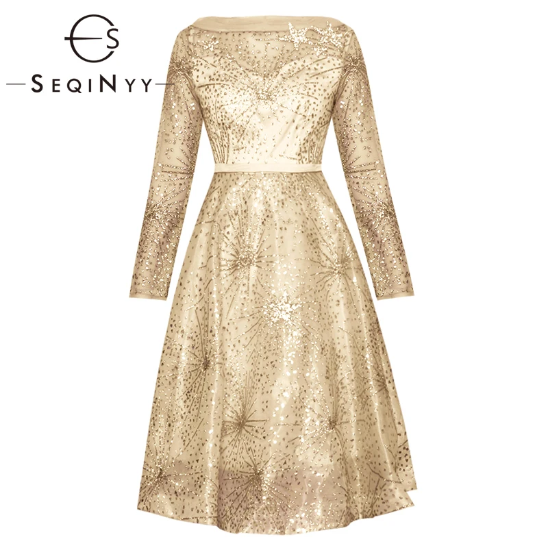 SEQINYY Sexy Dress 2020 Summer Spring New Fashion Design Luxury Sequins Bead Star High Quality Mesh Gown Ball Knee Dress
SEQINYY Sexy Dress 2020 Summer Spring New Fashion Design Luxury Sequins Bead Star High Quality Mesh Gown Ball Knee Dress