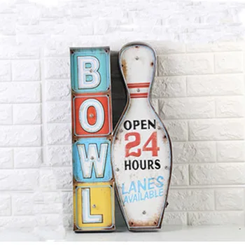 Retro European and American style bowling wall wall decoration LED lamp iron wall decoration home coffee bar iron painting
Retro European and American style bowling wall wall decoration LED lamp iron wall decoration home coffee bar iron painting