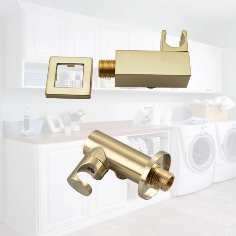 Brass Shower Head Holder Handheld Shower Spray Bracket Bidet Sprayer Holder with Hose Connector Wall Elbow Bracket Brushed Gold
Brass Shower Head Holder Handheld Shower Spray Bracket Bidet Sprayer Holder with Hose Connector Wall Elbow Bracket Brushed Gold