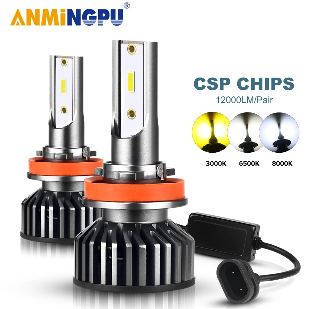 

ANMINGPU Car Headlight Bulbs 12000/LM H11 Led H8 H9 H7 H4 Led Bulb H1 H3 H27 881 880 9006/HB4 9005/HB3 Led Hir2 9012 CSP 50W 12V