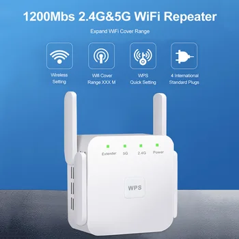 EU Plug 1200Mbps WiFi Repeater 4-Antenna 2.4GHz 5.8GHz Wi-Fi Range Extender AP for Household Computer Accessory
EU Plug 1200Mbps WiFi Repeater 4-Antenna 2.4GHz 5.8GHz Wi-Fi Range Extender AP for Household Computer Accessory
