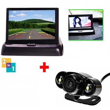 Auto Parking Assist Night Vision Car Rear View Camera Reverse Camera Back Kind to 4.3 Inch Car Flodable Monitor for Car-Styling