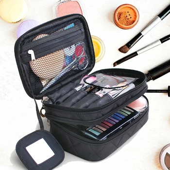 Diamond Lattice Double Layer Cosmetic Bags With Mirror Travel Functional Makeup Pouch Toiletry Case Box Organizer Accessories 
Diamond Lattice Double Layer Cosmetic Bags With Mirror Travel Functional Makeup Pouch Toiletry Case Box Organizer Accessories