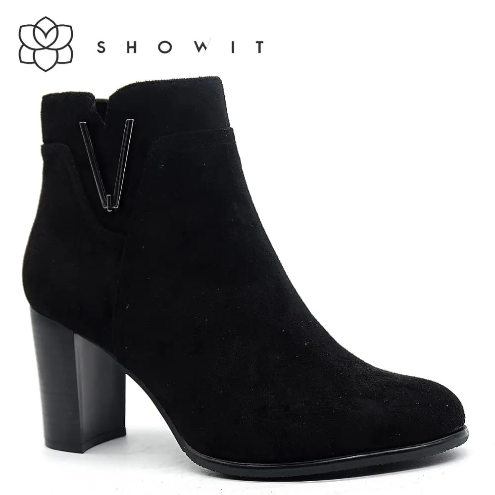 Autumn Nice styles with side metal decoration Female's boots Square and High Heel Ankle Classic Boots With Round Toe Fall shoes
Autumn Nice styles with side metal decoration Female's boots Square and High Heel Ankle Classic Boots With Round Toe Fall shoes