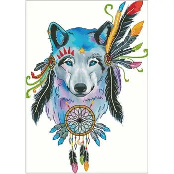 Indian wolf patterns Counted Cross Stitch 11CT 14CT 18CT DIY wholesale Chinese Cross Stitch Kits Embroidery Needlework Sets
Indian wolf patterns Counted Cross Stitch 11CT 14CT 18CT DIY wholesale Chinese Cross Stitch Kits Embroidery Needlework Sets