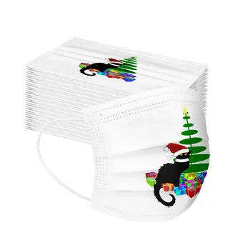 100pc Christmas Party Mask Adult Mask Disposable Face Mask 3ply Nonwoven Ear Loop Cat Printing Mondkapjes Маска Mascarillas Mask
100pc Christmas Party Mask Adult Mask Disposable Face Mask 3ply Nonwoven Ear Loop Cat Printing Mondkapjes Маска Mascarillas Mask