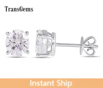 TransGems 14K 585 White Gold Center 6*7mm Oval GH Color Moissanite Engagement Earrings for Women Dailywear Fine Jewelry 
TransGems 14K 585 White Gold Center 6*7mm Oval GH Color Moissanite Engagement Earrings for Women Dailywear Fine Jewelry