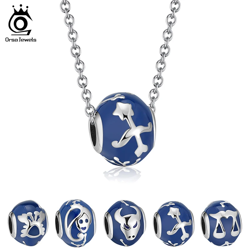 ORSA JEWELS Original Desinger 12 Constellations Zodiac Signs Pendant Necklace Real 925 Silver with Blue Enamel Round Bead SCB32
ORSA JEWELS Original Desinger 12 Constellations Zodiac Signs Pendant Necklace Real 925 Silver with Blue Enamel Round Bead SCB32