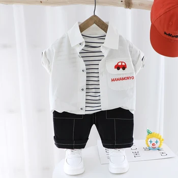 Newborn Baby Boys Summer Clothes Set T-shirt Black Shorts 2 Pieces Children Outfits Short Sleeve Toddler Kids Embroidered Car
Newborn Baby Boys Summer Clothes Set T-shirt Black Shorts 2 Pieces Children Outfits Short Sleeve Toddler Kids Embroidered Car