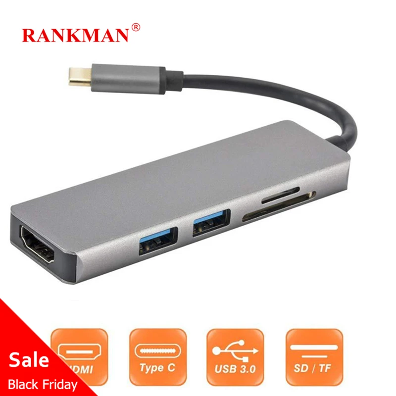 Rankman Type C to HDMI USB C 3.0 SD TF Card Reader Adapter for MacBook Samsung S20 Dex Huawei P30 Dock TV Projector Monitor
Rankman Type C to HDMI USB C 3.0 SD TF Card Reader Adapter for MacBook Samsung S20 Dex Huawei P30 Dock TV Projector Monitor
