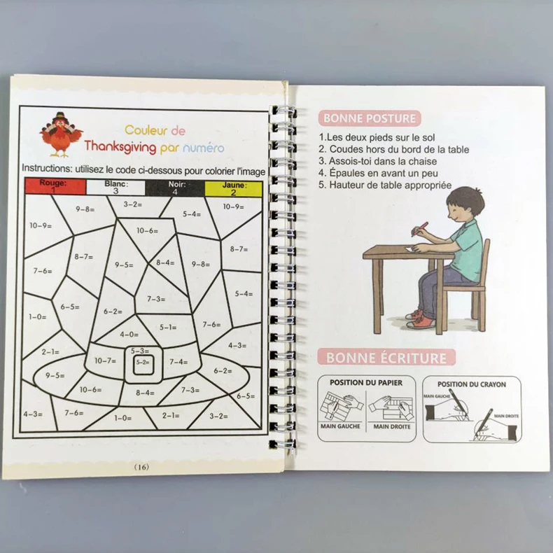 Zeszyt French Magic Practice - liczby po francusku dla dzieci - nauka kaligrafii i pisania - prezenty dla dzieci - Wianko - 30
