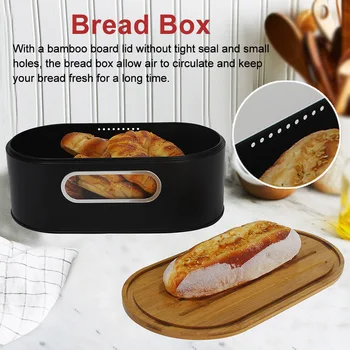 Home Decor Food Container Dinner Rolls Bread Box Bin Snack With Bamboo Lid Cutting Board Kitchen Storage Pastries Countertop
Home Decor Food Container Dinner Rolls Bread Box Bin Snack With Bamboo Lid Cutting Board Kitchen Storage Pastries Countertop
