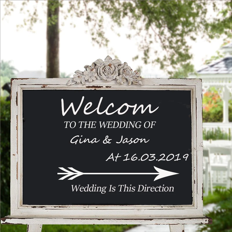 personalized welcome decal sticker wedding decoration, removable